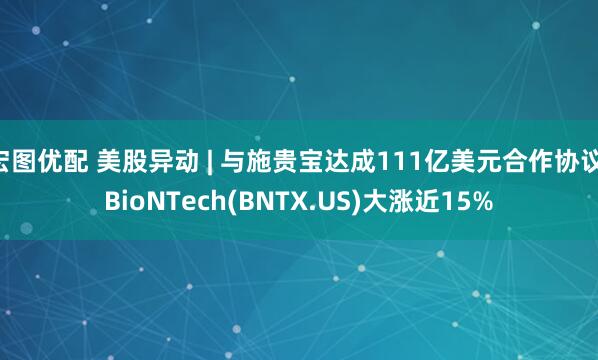 宏图优配 美股异动 | 与施贵宝达成111亿美元合作协议 BioNTech(BNTX.US)大涨近15%