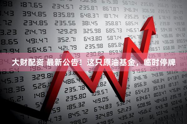 大财配资 最新公告!这只原油基金,临时停牌